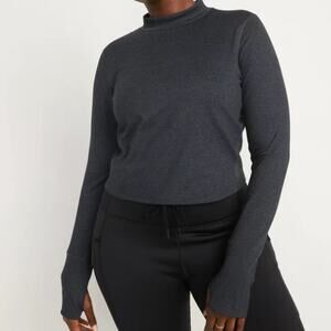 Old Navy CozeCore Long Sleeve Cropped Rib-Paneled Top